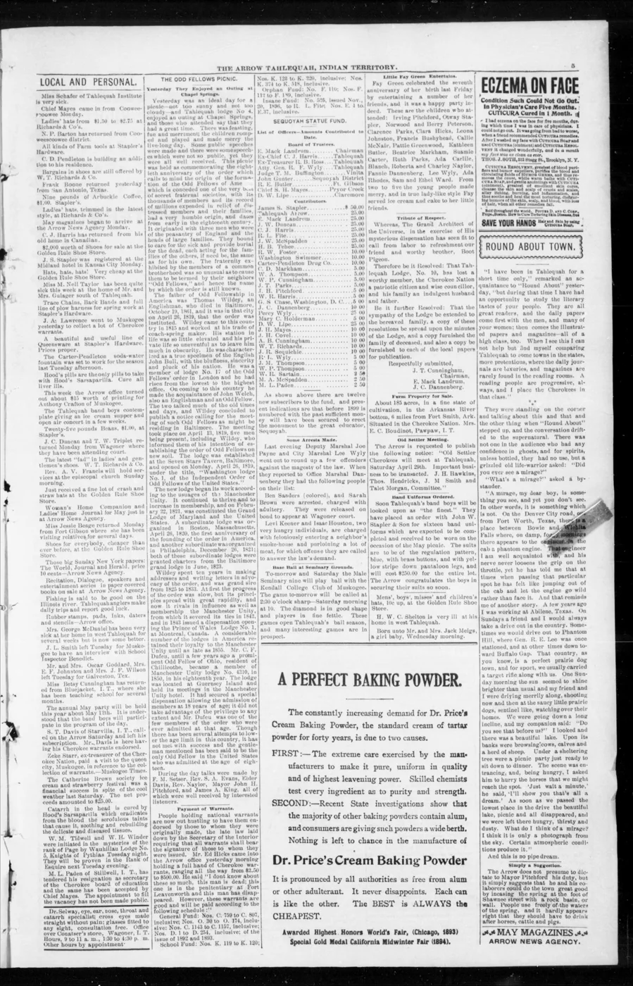 The Tahlequah Arrow., 1899-04-27, page 5