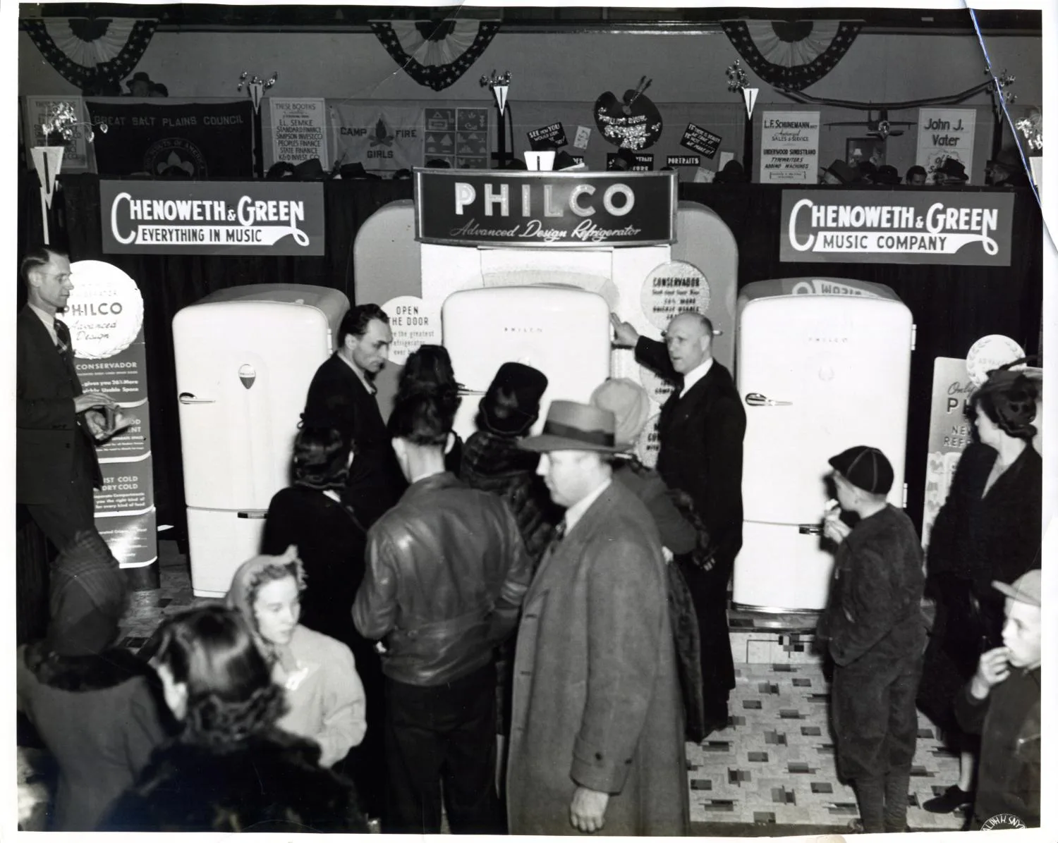 Photograph of people at a Piano Competition, Enid, OK. Photo by Ralph H Snyder.