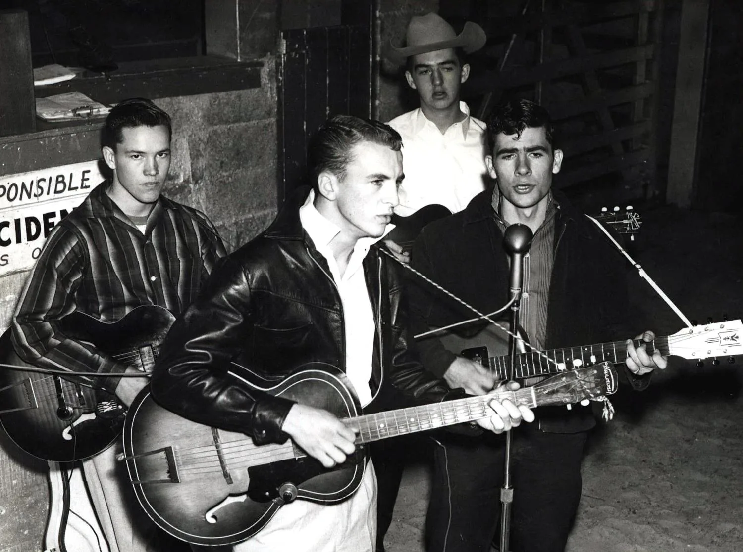 Four members of a FFA band from Thackerville.