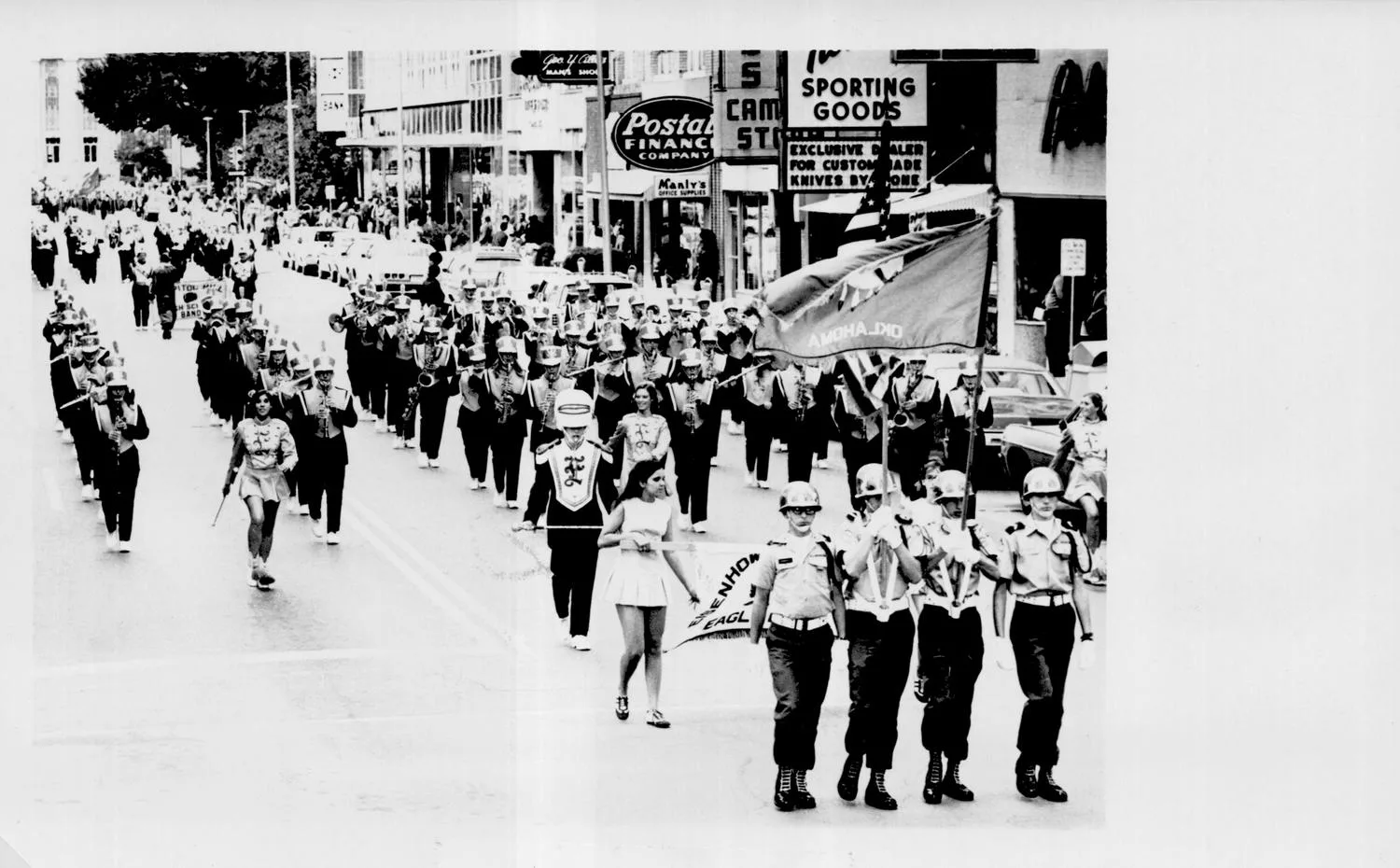 Eisenhower Junior High Band in the 1970 State Fair opening parade.