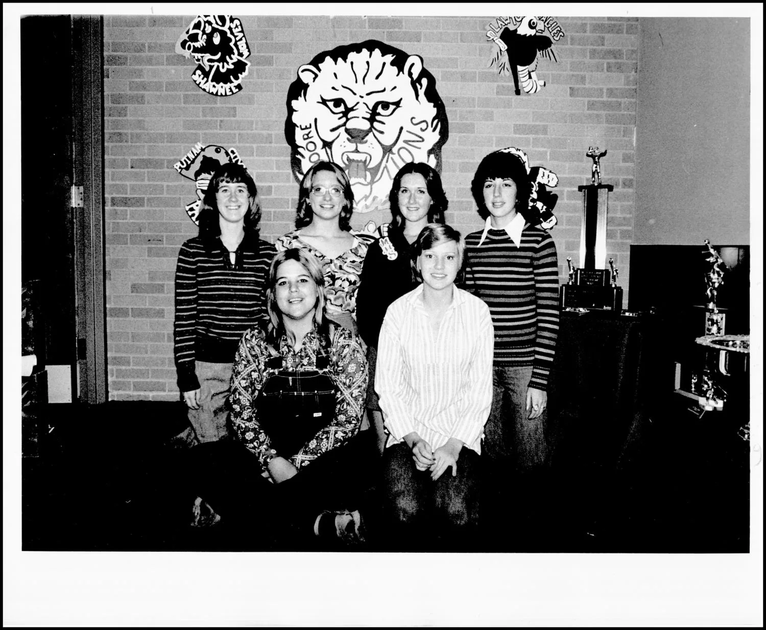 Moore High School French Club officers.