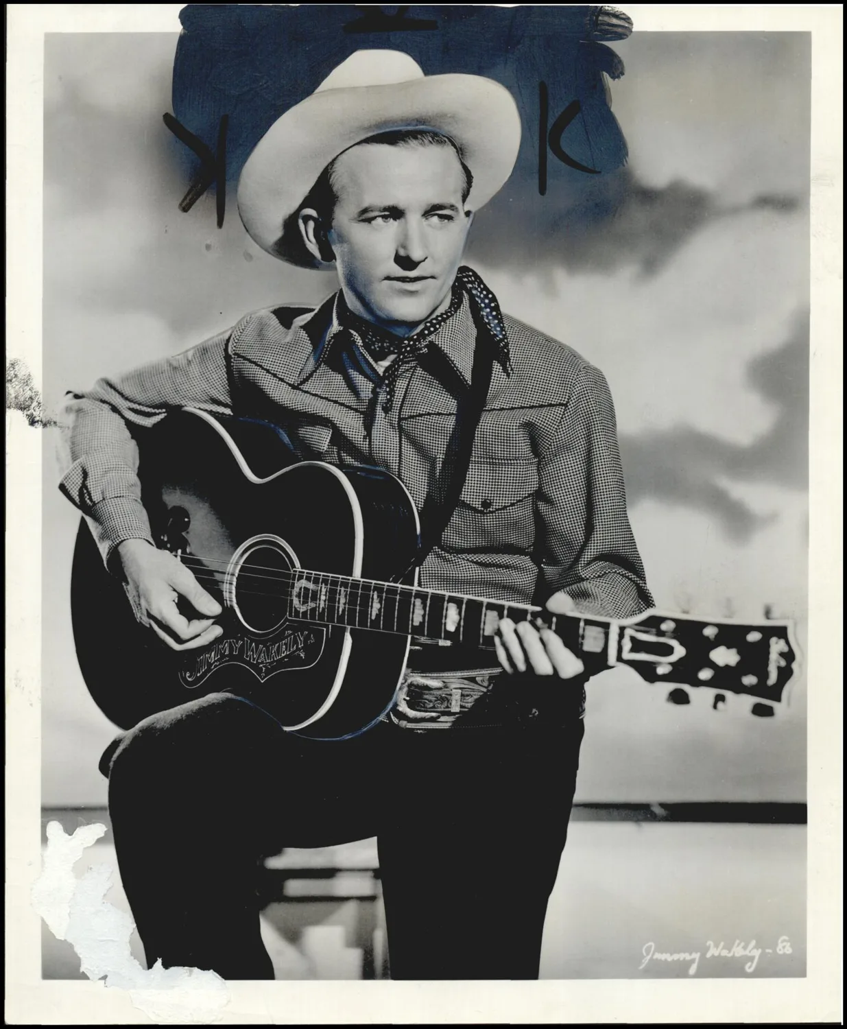 Photograph used for a story in the Daily Oklahoman newspaper. Caption: "Jimmy Wakely musician"