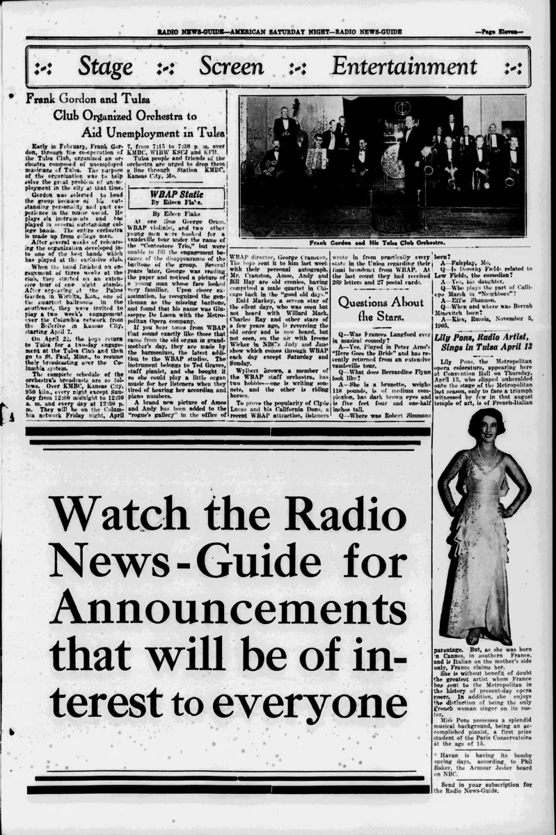 The American Saturday Night article on Frank Gordon s Tulsa Club Orchestra